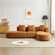 Ulysses Mid-Century L-Shaped Cognac Brown Velvet Right-Facing Sectional Sofa