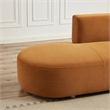 Ulysses Mid-Century L-Shaped Cognac Brown Velvet Right-Facing Sectional Sofa