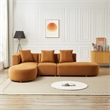 Ulysses Mid-Century L-Shaped Cognac Brown Velvet Left-Facing Sectional Sofa