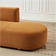 Ulysses Mid-Century L-Shaped Cognac Brown Velvet Left-Facing Sectional Sofa
