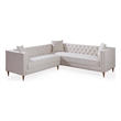 Lana Modern Living Room Cream Velvet Symmetrical Corner Sectional Sofa