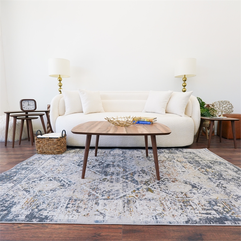 Ashcroft Garfield Solid Wood Coffee Table in Walnut