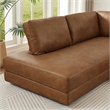 Griffith Upholstered Left-Facing Leather Sectional Sofa in Cognac Tan