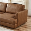 Griffith Upholstered Left-Facing Leather Sectional Sofa in Cognac Tan