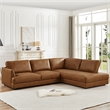 Griffith Upholstered Right-Facing Leather Sectional Sofa in Cognac Tan