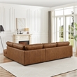 Griffith Upholstered Right-Facing Leather Sectional Sofa in Cognac Tan