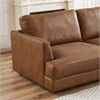 Griffith Upholstered Right-Facing Leather Sectional Sofa in Cognac Tan