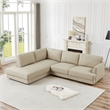 Griffith Upholstered Left-Facing Leather Sectional Sofa in Cream
