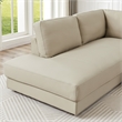 Griffith Upholstered Left-Facing Leather Sectional Sofa in Cream