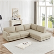 Griffith Upholstered Right-Facing Leather Sectional Sofa in Cream