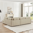 Griffith Upholstered Right-Facing Leather Sectional Sofa in Cream