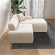 Chapman Upholstered Corduroy Fabric Living Room Right Sectional Sofa in Cream