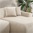 Chapman Upholstered Corduroy Fabric Living Room Right Sectional Sofa in Cream