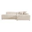 Chapman Upholstered Corduroy Fabric Living Room Right Sectional Sofa in Cream