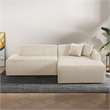 Chapman Upholstered Corduroy Fabric Living Room Right Sectional Sofa in Cream