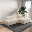 Chapman Upholstered Corduroy Fabric Living Room Right Sectional Sofa in Cream