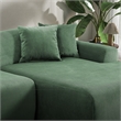 Chapman Upholstered Corduroy Fabric Living Room Right Sectional Sofa in Green