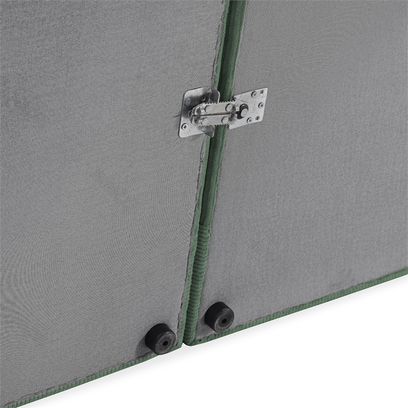 Chapman Upholstered Corduroy Fabric Living Room Right Sectional Sofa in Green