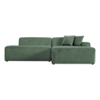 Chapman Upholstered Corduroy Fabric Living Room Right Sectional Sofa in Green