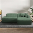 Chapman Upholstered Corduroy Fabric Living Room Right Sectional Sofa in Green