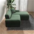 Chapman Upholstered Corduroy Fabric Living Room Right Sectional Sofa in Green