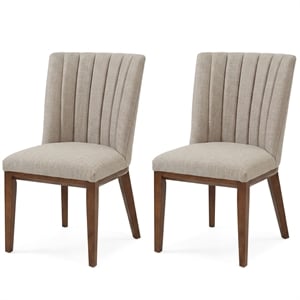 Colymore 19.5&quot Fabric Dining Chair in Mocha (Set of 2)