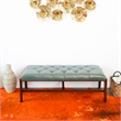 Friendswood Mid-Century Modern Upholstered Leather Bench in Green