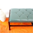 Friendswood Mid-Century Modern Upholstered Leather Bench in Green