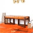 Pearland Mid-Century Modern Upholstered Leather Bench in Tan