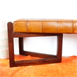 Pearland Mid-Century Modern Upholstered Leather Bench in Tan