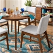 Kosico Modern Solid Wood Dining Chair in Light Gray Fabric (Set Of 2)
