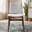 Kosico Modern Solid Wood Dining Chair in Light Gray Fabric (Set Of 2)