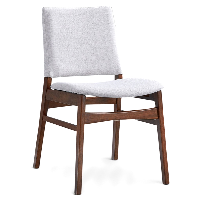 Kosico Modern Solid Wood Dining Chair in Light Gray Fabric (Set Of 2)