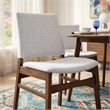 Kosico Modern Solid Wood Dining Chair in Light Gray Fabric (Set Of 2)