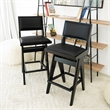 Montego Mid Century Modern Bar Stool in Black PU Leather