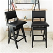 Montego Mid Century Modern Bar Stool in Black PU Leather