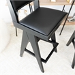 Montego Mid Century Modern Bar Stool in Black PU Leather