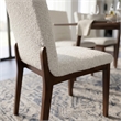 Seattle Mid Century Modern Dining Chairs in White Fabric ( Set Of 2)