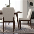 Seattle Mid Century Modern Dining Chairs in White Fabric ( Set Of 2)