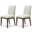 Seattle Mid Century Modern Dining Chairs in White Fabric ( Set Of 2)