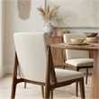 Portland Mid Century Modern Dining Chairs in Cream Fabric ( Set Of 2)