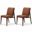 Portland Mid Century Modern Dining Chairs in Orange Fabric ( Set Of 2)
