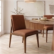 Portland Mid Century Modern Dining Chairs in Orange Fabric ( Set Of 2)
