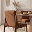 Portland Mid Century Modern Dining Chairs in Orange Fabric ( Set Of 2)