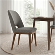 Tucson Mid Century Modern Dining Chairs in Light Gray Fabric ( Set Of 2)