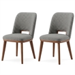 Tucson Mid Century Modern Dining Chairs in Light Gray Fabric ( Set Of 2)