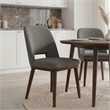 Tucson Mid Century Modern Dining Chairs in Dark Gray Fabric ( Set Of 2)
