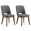 Tucson Mid Century Modern Dining Chairs in Dark Gray Fabric ( Set Of 2)