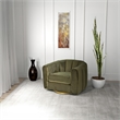 Chaldon Modern Living Room Round Back Velvet Swivel Chair in Green