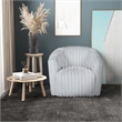 Farleigh Living Room Round Back Soft Plush Fabric Swivel Chair in Light Gray